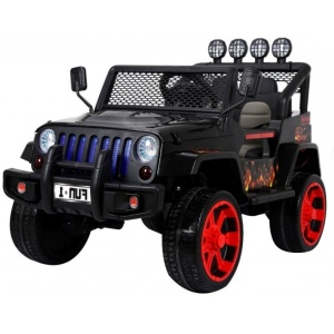 Elektrické autíčko Jeep Raptor 4x4 černé s plameny