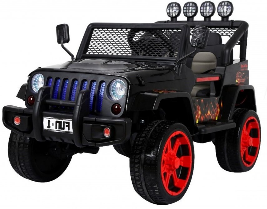Elektrické autíčko Jeep Raptor 4x4 černé s plameny