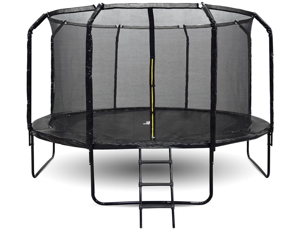 Trampolína s ochrannou sítí a žebříkem 426 cm černá