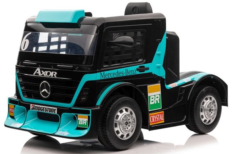Dětský elektrický kamion Mercedes Axor LCD tyrkysový