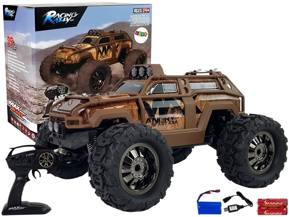 Auto na dálkové ovládání RC 4x4 1:18 MaxRacing 35 km/h hnědé