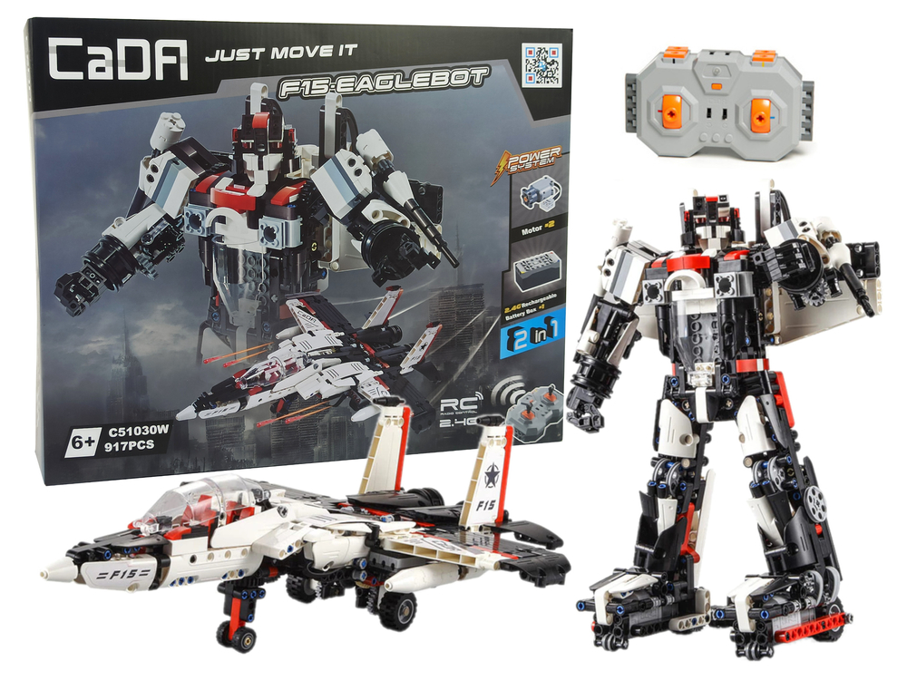 Stavebnice technic R/C 2v1 stíhačka