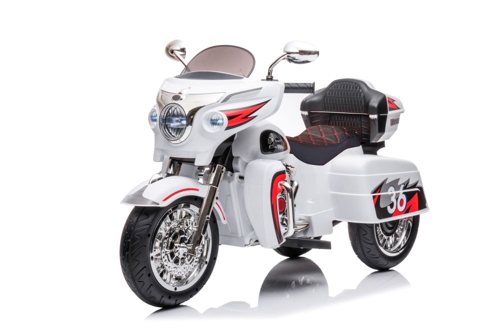 Dětská elektrická motorka Goldwing bílá