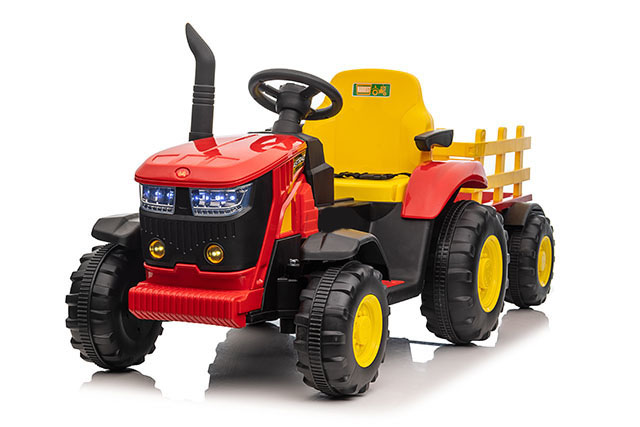 Dětský elektrický traktor s vlečkou 12V 7Ah červený