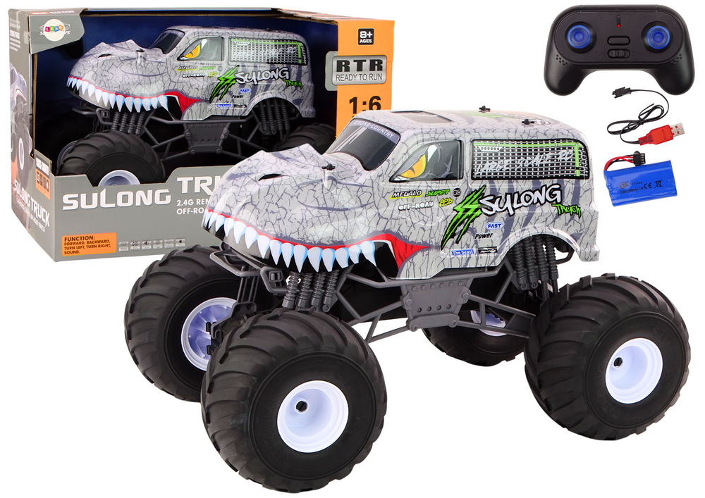Velké terénní auto na dálkové ovládání 2.4G RC 1:6 Dinosaurus
