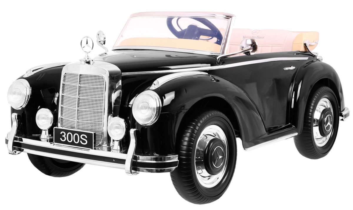 Elektrické autíčko Mercedes Benz 300S Retro lakované černé
