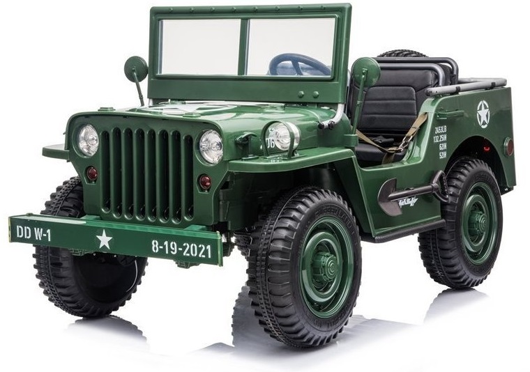 Dětský elektrický Jeep Willys 4x4 třímístný zelený