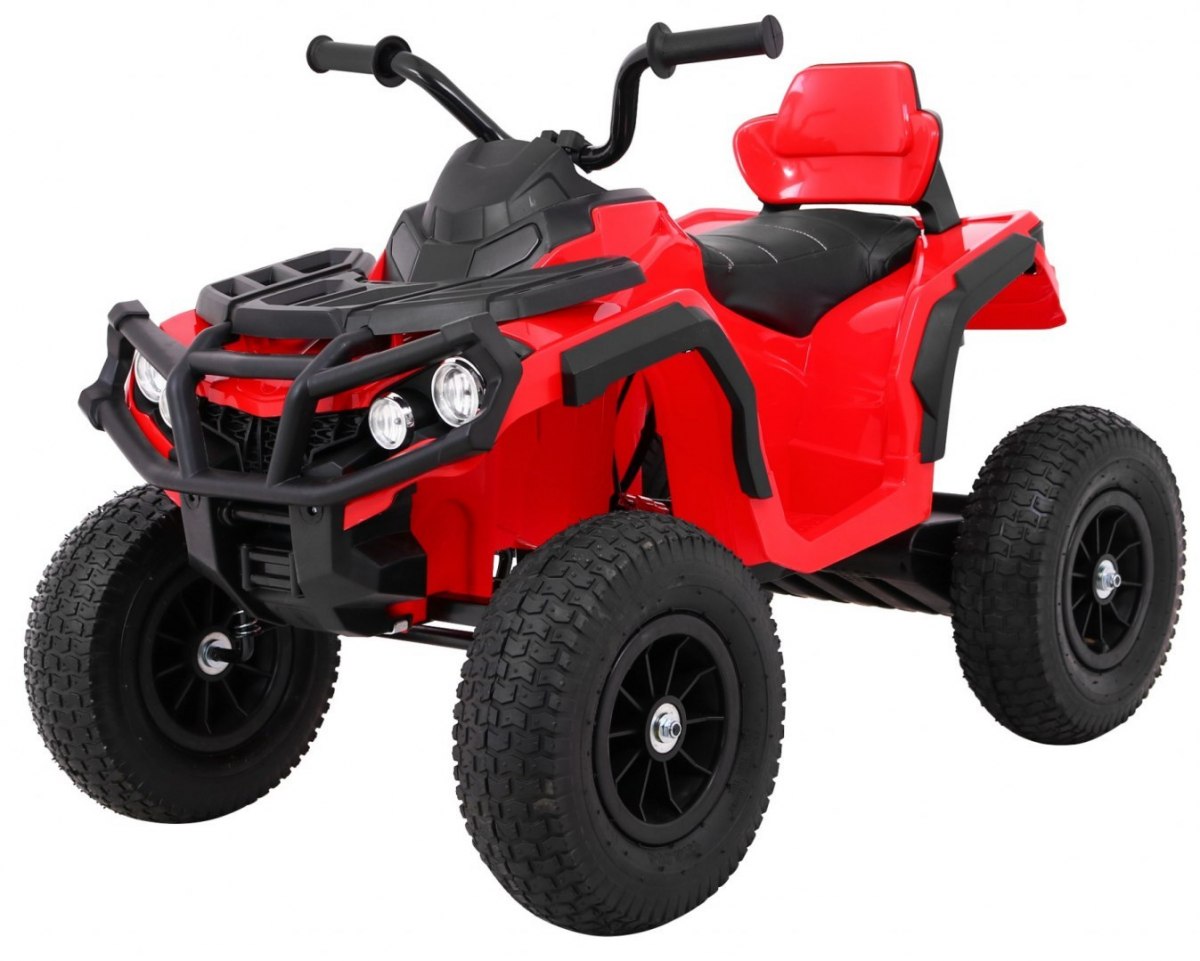 Dětská elektrická čtyřkolka ATV nafukovací kola červená