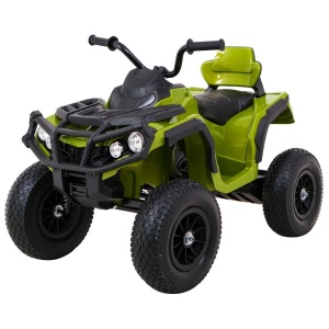 Dětská elektrická čtyřkolka ATV nafukovací kola zelená