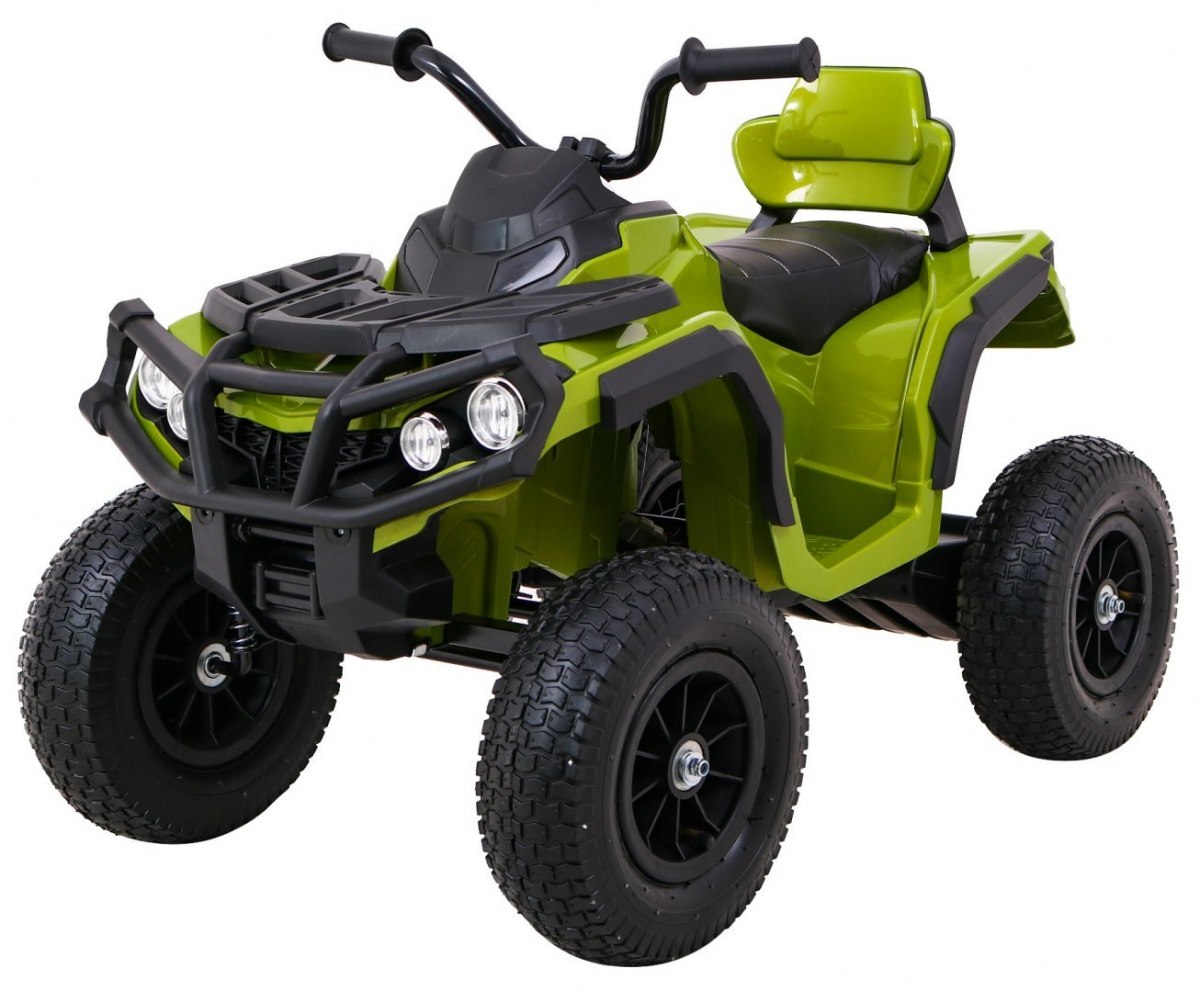 Dětská elektrická čtyřkolka ATV nafukovací kola zelená