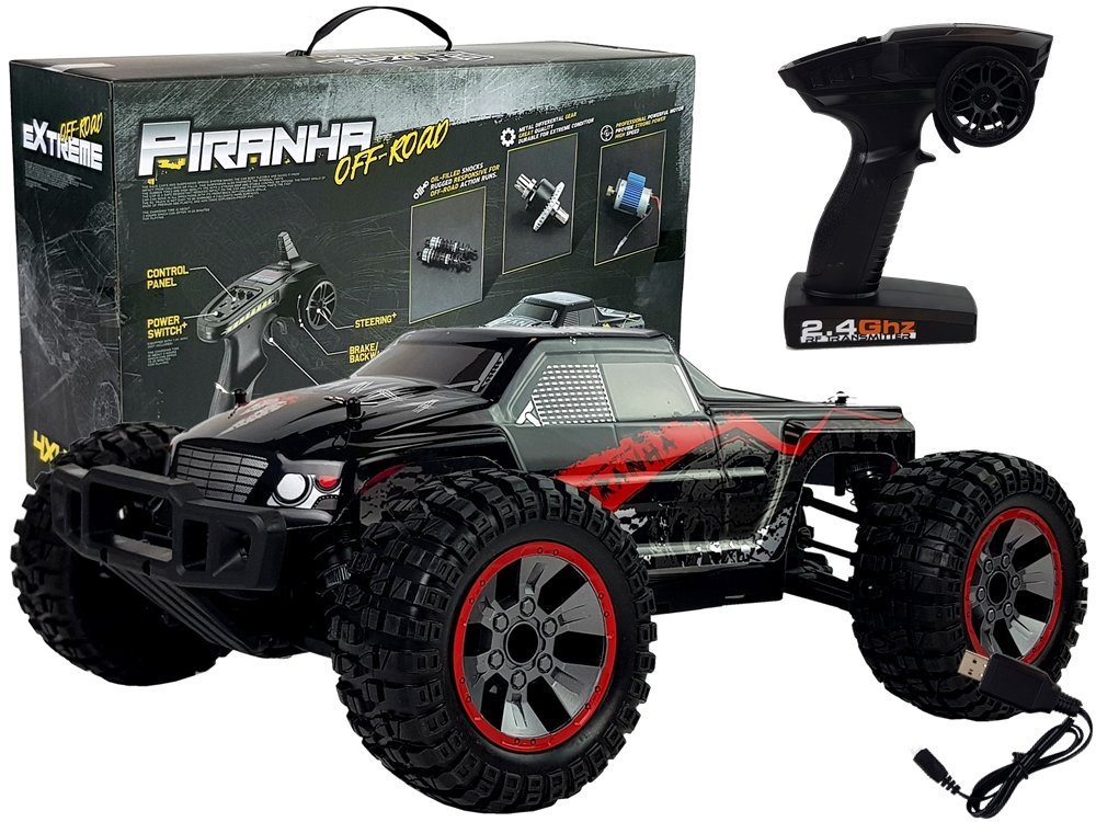 Auto na dálkové ovládání RC 4x4 1:10 Piranha 40 km/h červené