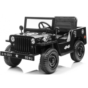 Dětský elektrický vojenský Jeep Willys 4x4 černý