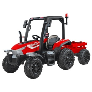 Mamido Dětský elektrický traktor s přívěsem 24V Blast 2x200W červený