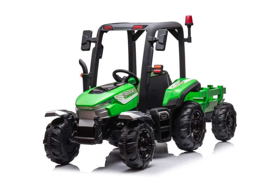 Mamido Dětský elektrický traktor s přívěsem 24V Blast 2x200W zelený