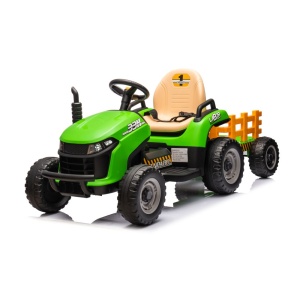 Dětský elektrický traktor BBH-030 s přívěsem zelený