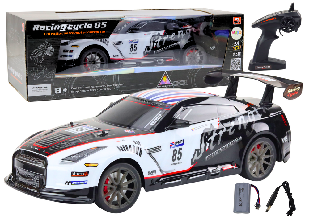 Sportovní auto na dálkové ovládání RC 1:8 se světly a zvuky