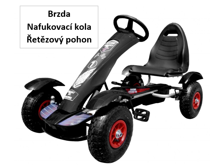 Dětská šlapací motokára formule 01 černá