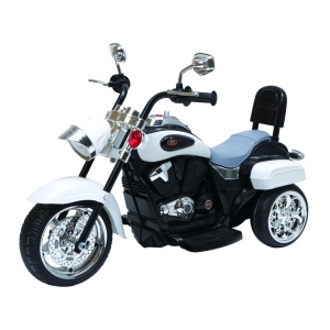 Dětská elektrická motorka Chopper bílá