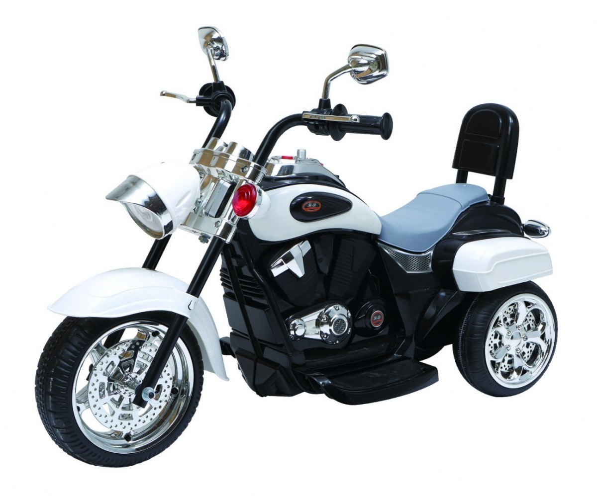 Dětská elektrická motorka Chopper bílá