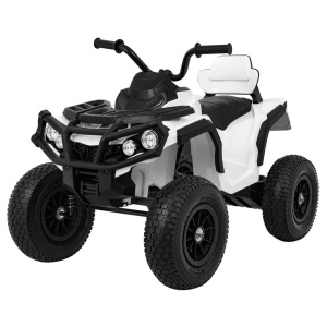 Dětská elektrická čtyřkolka ATV nafukovací kola bílá
