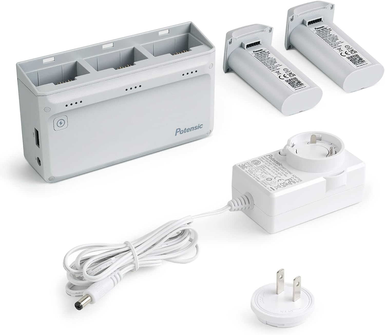 Potensic rychlonabíjecí stanice 60W More Power na Atom 4K SE + adaptér + 2 baterie POC-019 ATM3SECHAR-3