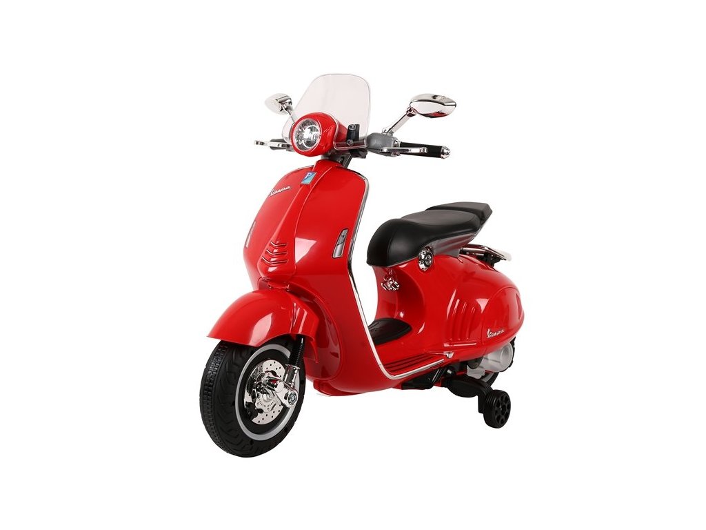Dětský elektrický skútr Vespa GTS červený