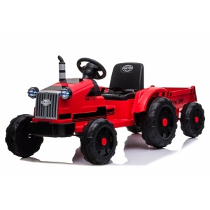Dětský elektrický traktor s vlečkou T1 červený