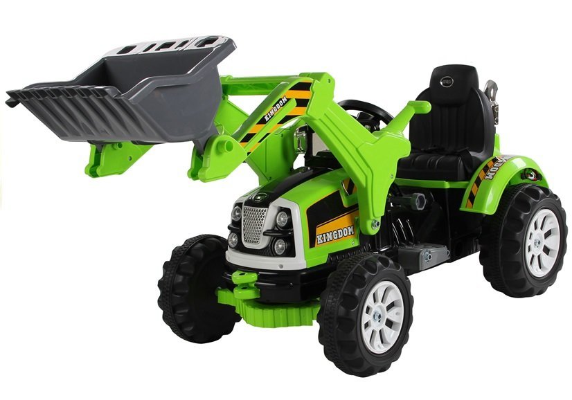 Elektrický traktor - s radlicí zelený