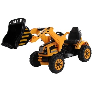 Elektrický traktor - s radlicí žlutý