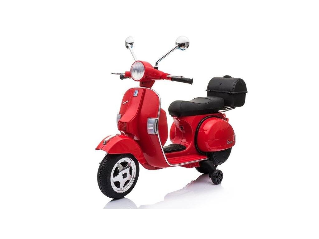 Dětský elektrický skútr Vespa 2x45W červený