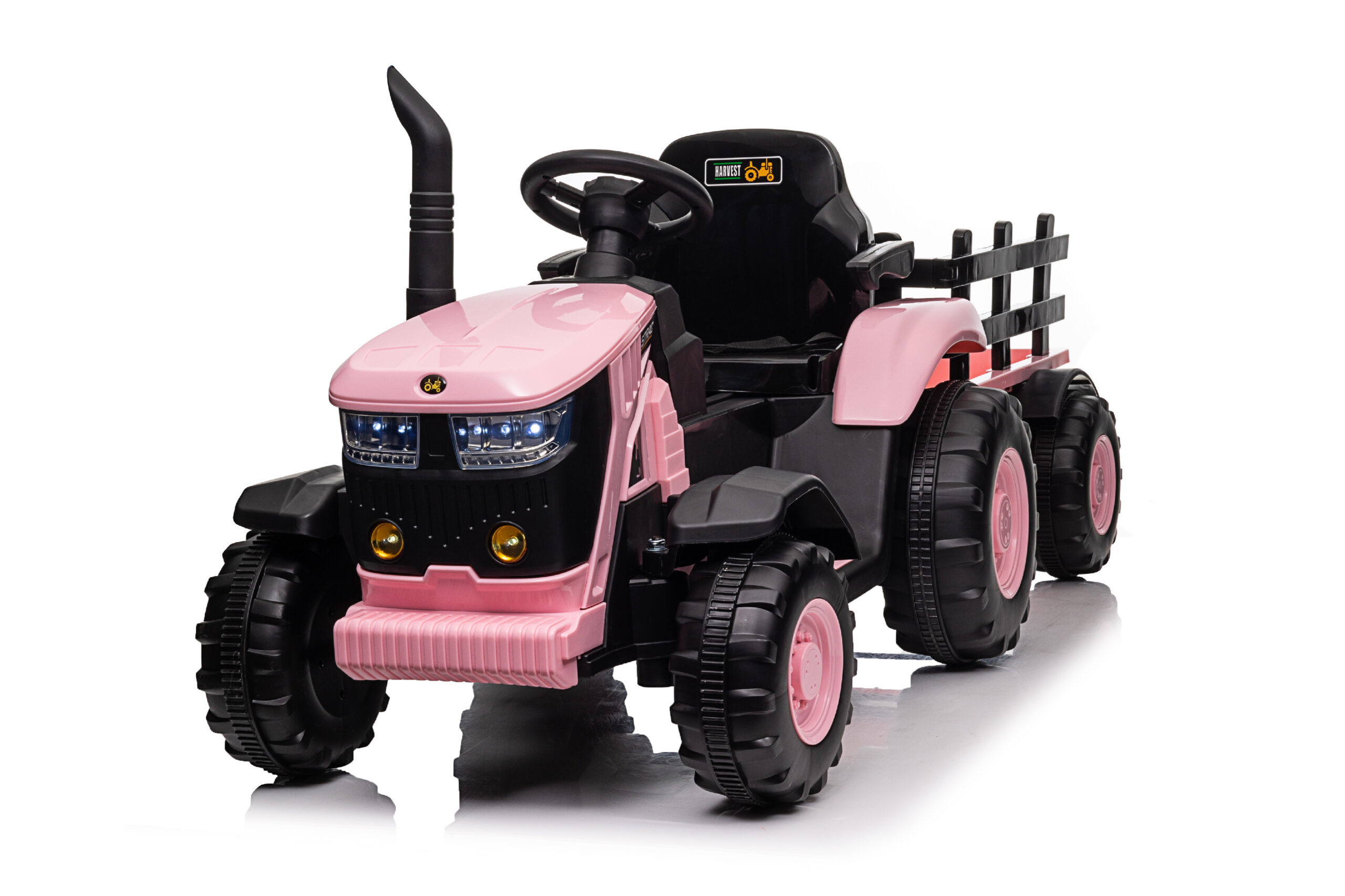 Dětský elektrický traktor s vlečkou 12V 7Ah růžový