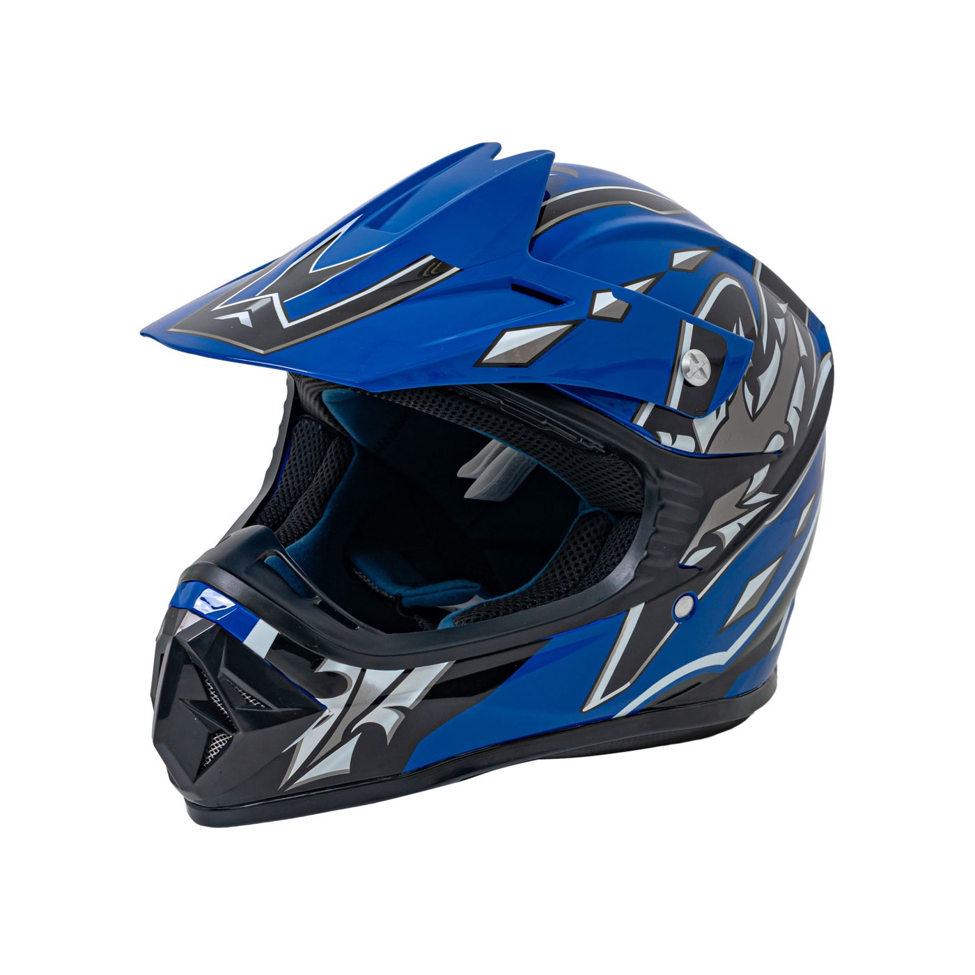 Motocyklová helma Enduro velikost S modrá