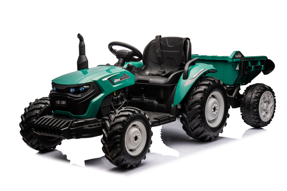 Elektrický traktor s přívěsem pro děti HC-306 24V tmavě zelený