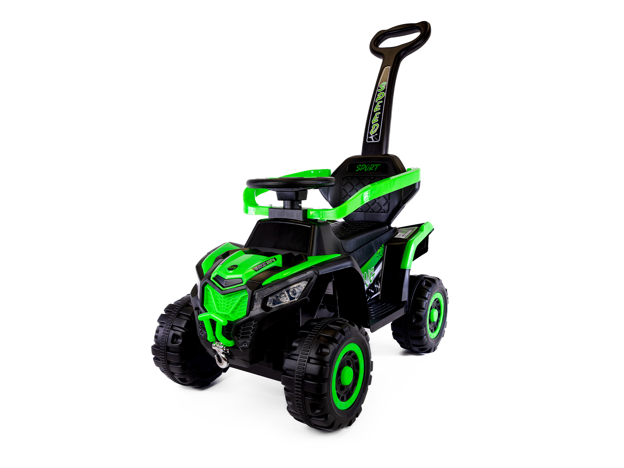 Speed MT280 Dětské elektrické odrážedlo | autíčko 3v1 s vodící tyčí zelené