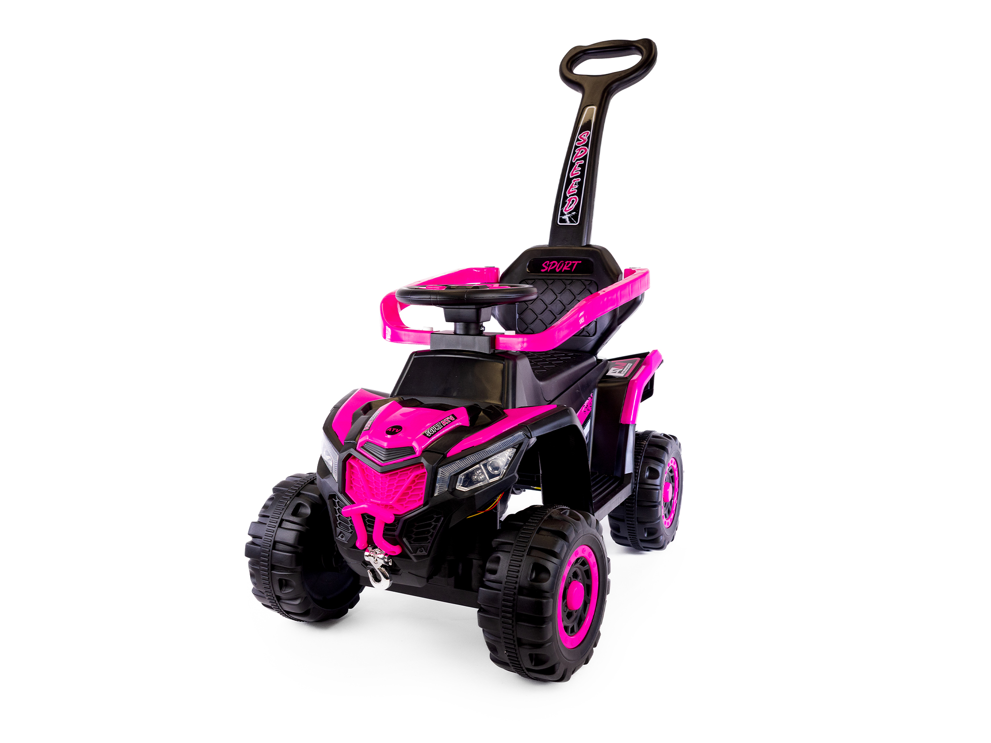 Speed MT280 Dětské elektrické odrážedlo | autíčko 3v1 s vodící tyčí NEW PINKY