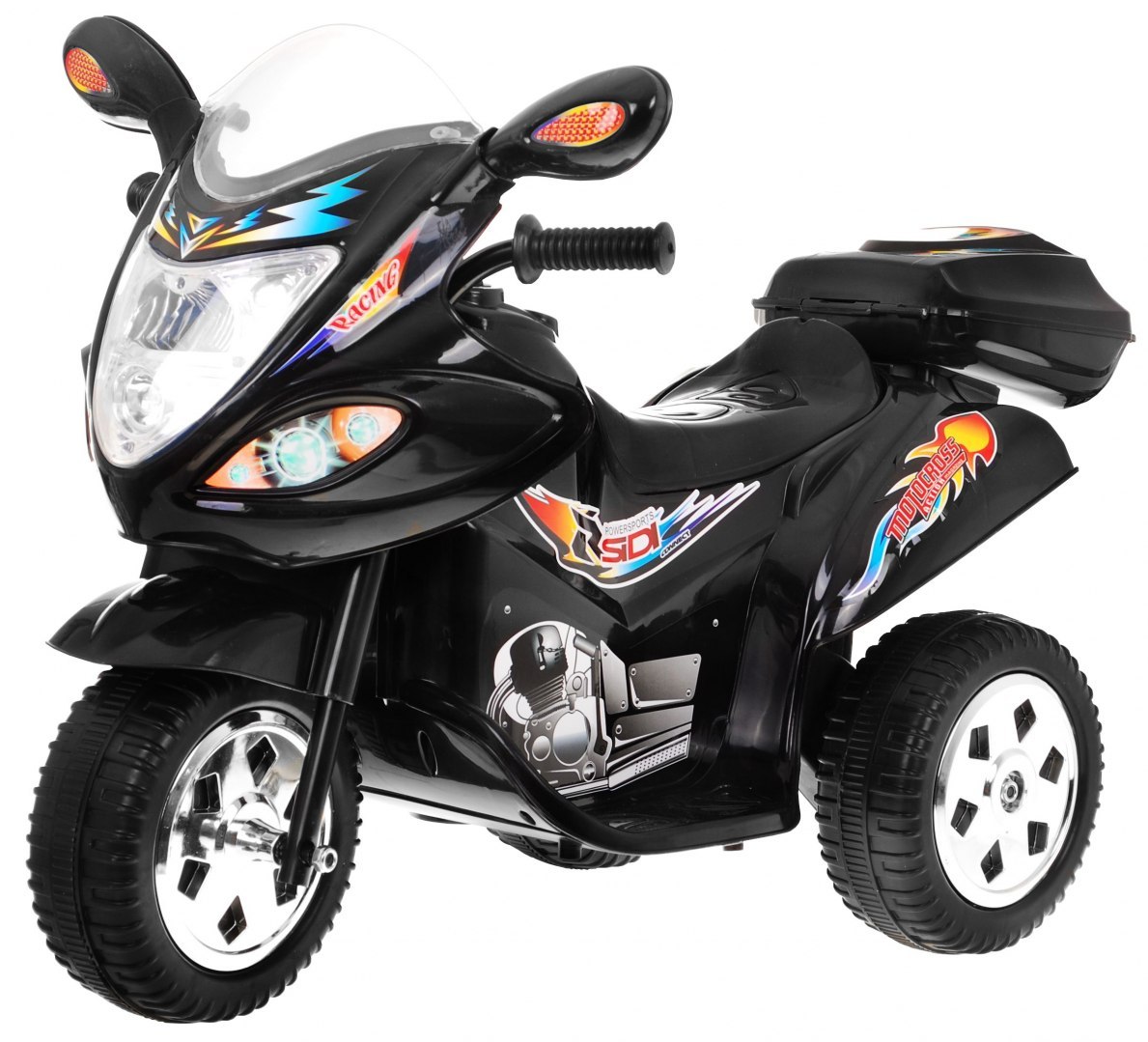 Dětská elektrická motorka skútr černý 1188