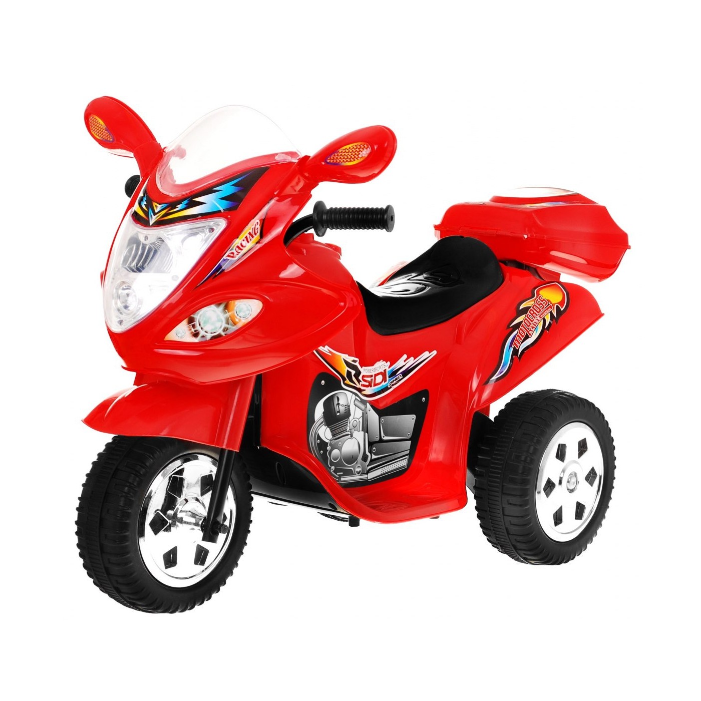 Dětská elektrická motorka skútr červený