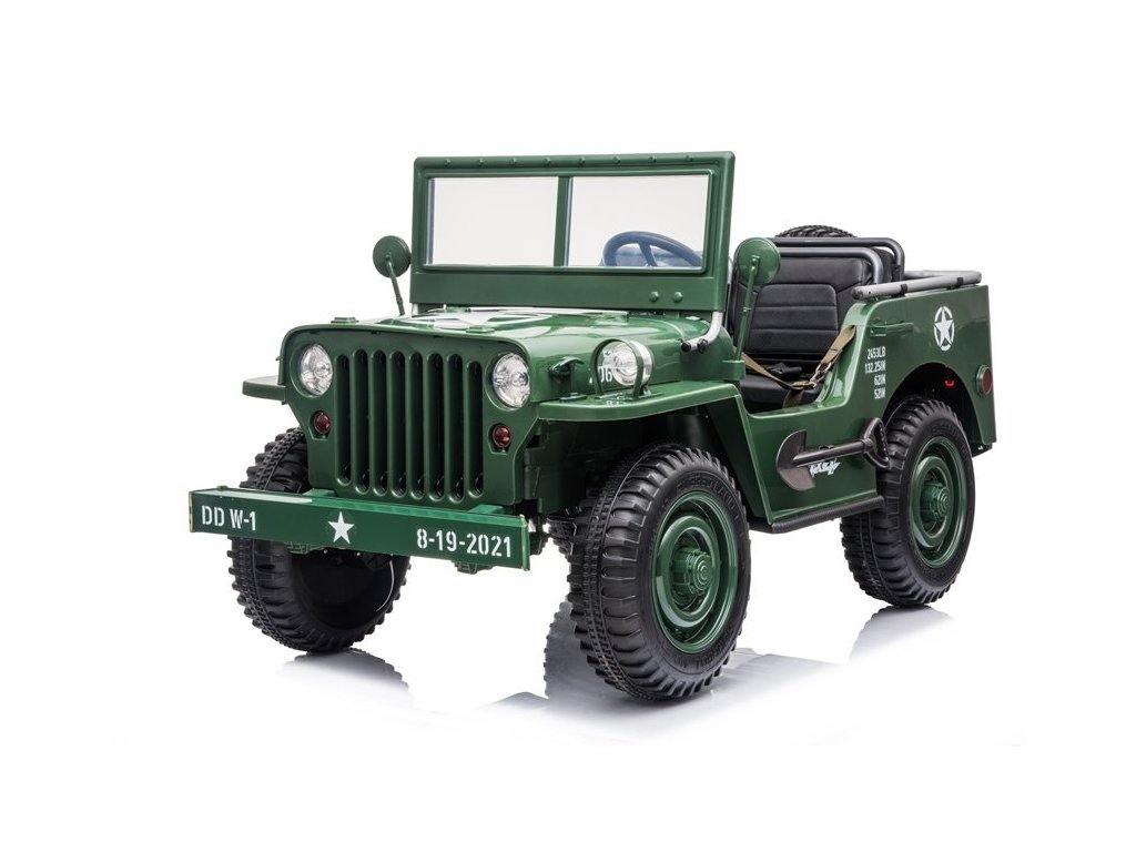 Dětský elektrický Jeep Willys 24V 4x4 třímístný zelený