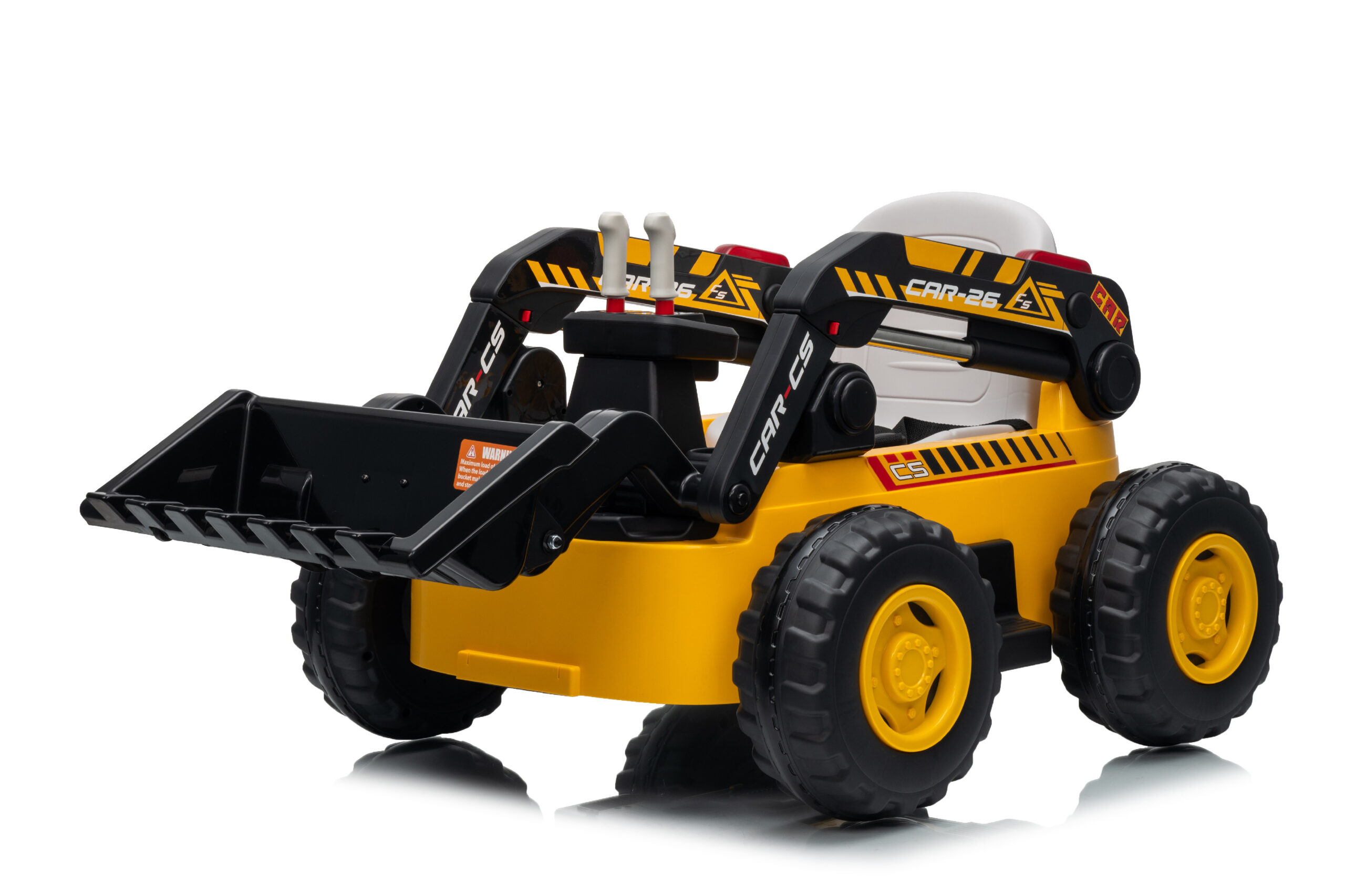 Dětský elektrický nakladač CAR-26A žlutý | 4x4 | RC 2.4Ghz | EKO kůže | 12V10Ah