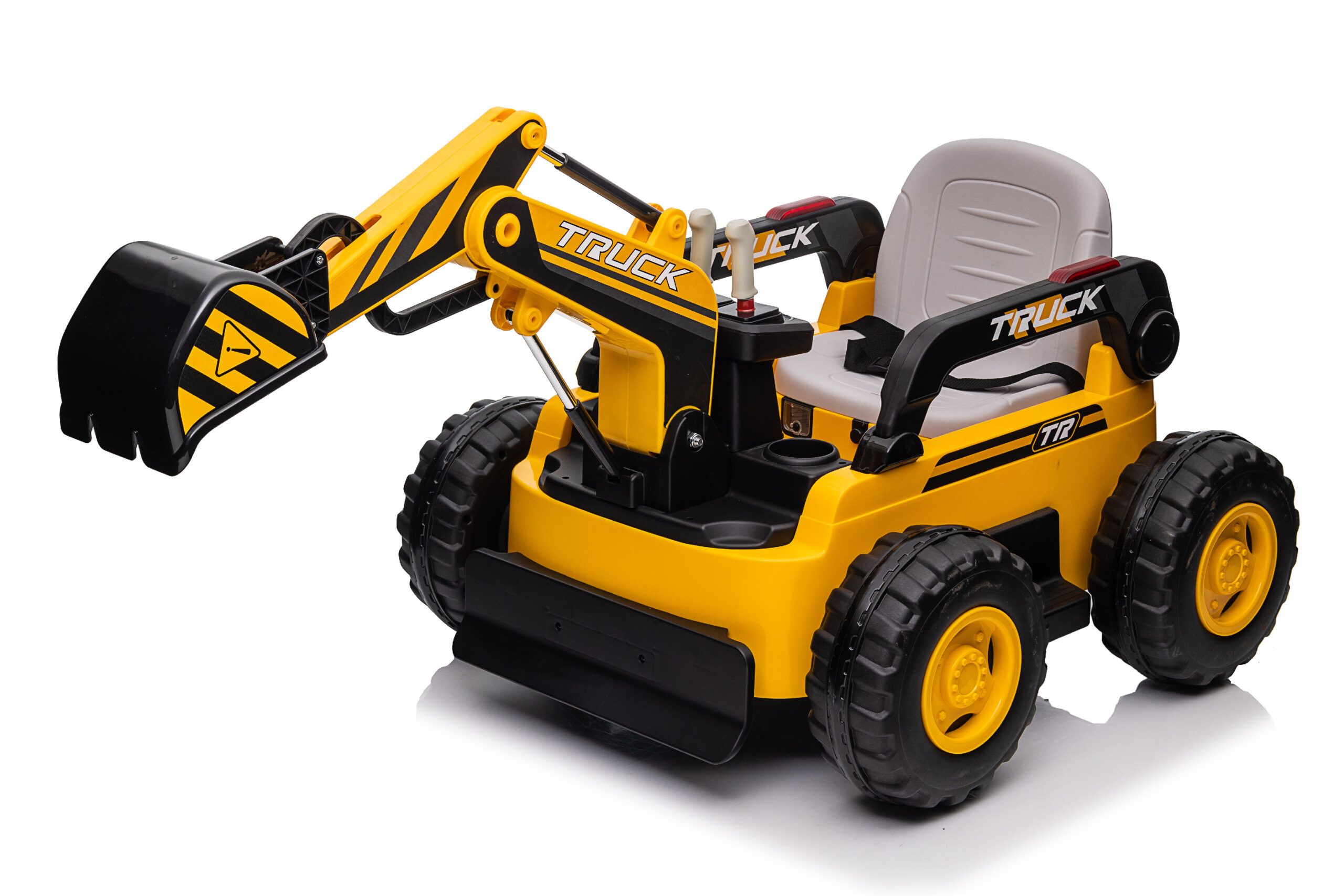 Dětský elektrický bagr CAR-26B žlutý | 4x4 | RC 2.4Ghz | EKO kůže | 12V10Ah