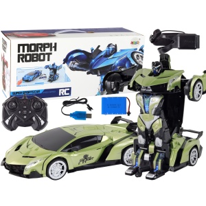 Auto Robot Transformers 2v1 na dálkové ovládání RC 1:10 zelená
