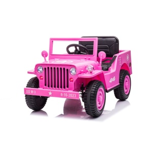 Dětský elektrický vojenský Jeep Willys 4x4 růžový - Použito - L-14974