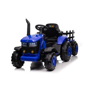 Dětský elektrický traktor s vlečkou 12V 7Ah modrý - Nekompletní - S-HL3388-BLUE