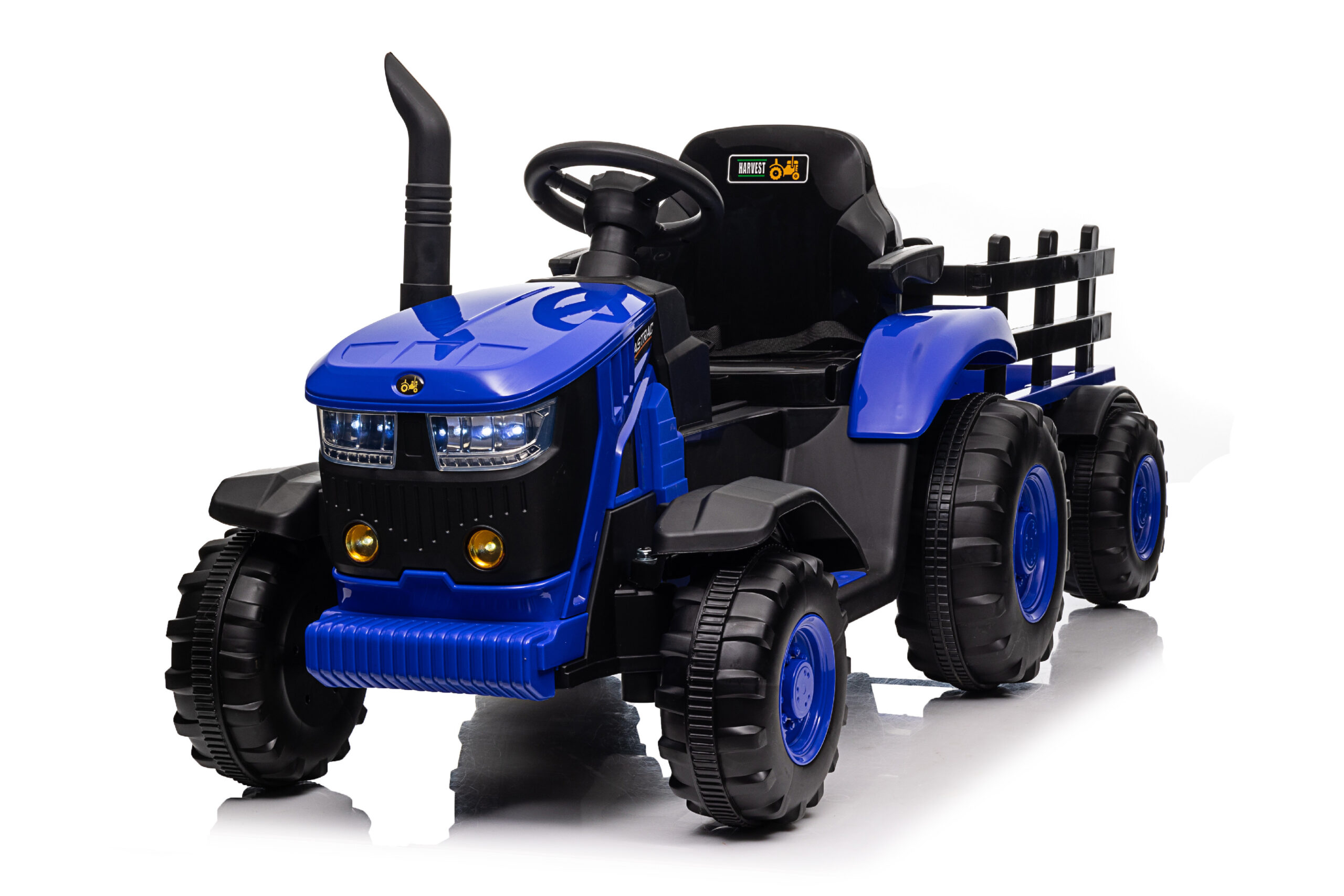 Dětský elektrický traktor s vlečkou 12V 7Ah modrý - Nekompletní - S-HL3388-BLUE