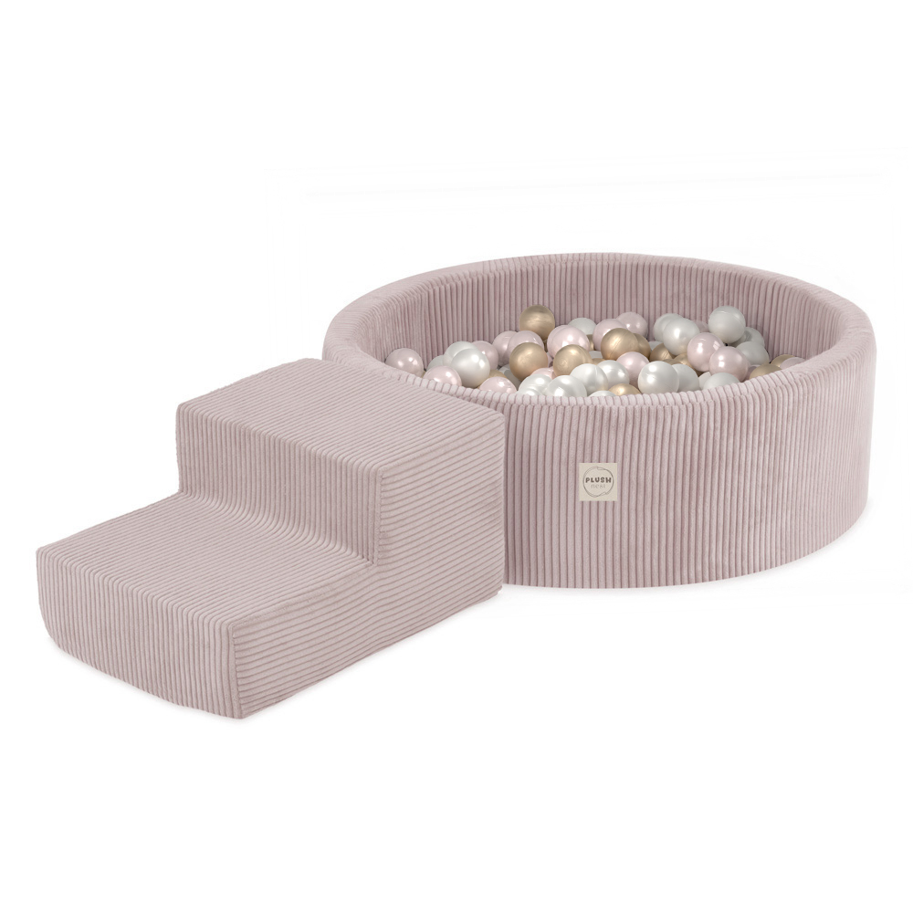 PLUSH NEST PLUSH NEST Suchý bazén s herním prvkem (schůdky) a 200 míčky