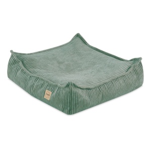 PLUSH NEST PLUSH NEST Podlahový puf čtvercový Prémiový manšestr 60 × 60 cm zelený