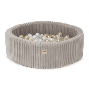 PLUSH NEST PLUSH NEST Suchý bazén kulatý Puffy Lamell béžový Ø 90 × 30 cm s 200 míčky