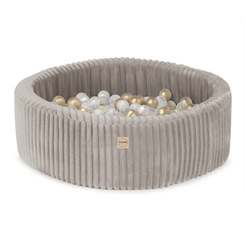 PLUSH NEST PLUSH NEST Suchý bazén kulatý Puffy Lamell béžový Ø 90 × 30 cm s 200 míčky