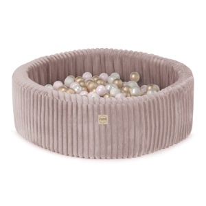 PLUSH NEST PLUSH NEST Suchý bazén kulatý Puffy Lamell růžový Ø 90 × 30 cm s 200 míčky