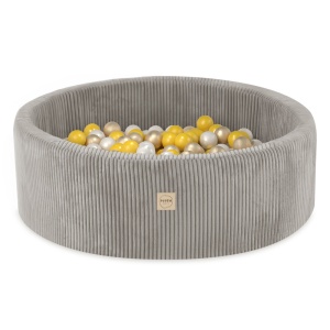 PLUSH NEST PLUSH NEST Suchý bazén kulatý Manšestr béžový Ø 90 × 30 cm s 200 míčky
